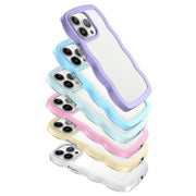 iPhone用ケース iPhone用カバー スマホケース スマホカバー ウェーブケース 波型ケース ウェーブフレーム なみなみケース ソフト 背面保護 キズ防止 iPhone17用 16用 15用 シンプル 無地 実用的 透ける かわいい お洒落