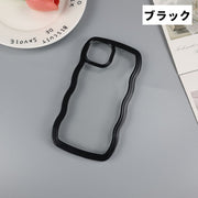 iPhone用ケース iPhone用カバー スマホケース スマホカバー ウェーブケース 波型ケース ウェーブフレーム なみなみケース ソフト 背面保護 キズ防止 iPhone17用 16用 15用 シンプル 無地 実用的 透ける かわいい お洒落