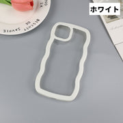 iPhone用ケース iPhone用カバー スマホケース スマホカバー ウェーブケース 波型ケース ウェーブフレーム なみなみケース ソフト 背面保護 キズ防止 iPhone17用 16用 15用 シンプル 無地 実用的 透ける かわいい お洒落