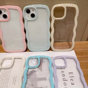 iPhone用ケース スマートフォンケース スマホケース 携帯ケース クリアケース 波型 ウェーブ型 おしゃれ シンプル スマホ スマートフォン 携帯 ケース カラバリ豊富