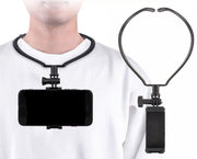 スマホホルダー ハンズフリー 撮影用 首掛け 自撮り gopro対応 動画撮影 首掛けマウント スマホスタンド 携帯ホルダー ネックアーム ネックホルダー 携帯 スマホ ホルダー 手ぶら シンプル