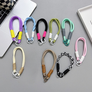 スマホストラップ ハンドストラップ レディース 縄 ロープ バイカラー2重 スマートフォン 手首 カラバリ豊富 かわいい おしゃれ カジュアル 女子 大人女子 女性 携帯 持ち運び ポータブル