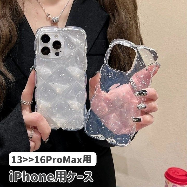 iPhone用ケース iPhone用カバー スマホケース スマホカバー キラキラ クリア 半透明 透け感 シリコン 背面保護 傷防止 汚れ防止 おしゃれ スマートフォン アイフォン かわいい