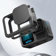 GoPro用シリコンカバー 汎用型カバー アクションカメラケース レンズカバー 保護ケース ストラップ付き ゴープロ用 gopro用 13 12 11 10 9 落下防止 傷防止 レンズキャップ