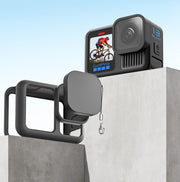 GoPro用シリコンカバー 汎用型カバー アクションカメラケース レンズカバー 保護ケース ストラップ付き ゴープロ用 gopro用 13 12 11 10 9 落下防止 傷防止 レンズキャップ