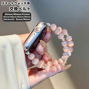 スマートウォッチバンド スマートウォッチベルト レディース 女性 スマートウォッチ用アクセサリー 交換ベルト AppleWatch用 ブレスレット風 カジュアル ポップ フェミニン 可愛い かわいい キュート おしゃれ