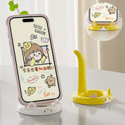 スマホスタンド 猫型 卓上 縦置き 横置き 両用 シール付き スマホホルダー 動画視聴 ハンズフリー 食事 かわいい カートゥーン インテリア 携帯アクセサリー