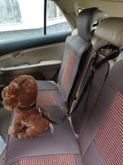 犬用シートベルト リード ベルト紐 ヘッドレスト 車用品 車用リード ペットグッズ ペット用品 ドライブ アウトドア 犬 猫 ドッグ キャット 長さ調節可 牽引紐 リーシュ お出かけ 伸縮 固定用 フック バックル ナスカン 無地 シンプル カジュアル 単色 便利グッズ 青 黒 赤 紫 緑 ピンク