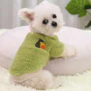 ドッグウェア 犬服 長袖トレーナー ペット 小型犬 中型 猫 洋服 ボアフリース 裏起毛 防寒 暖かい 秋冬 刺繍 果物 可愛い