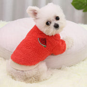ドッグウェア 犬服 長袖トレーナー ペット 小型犬 中型 猫 洋服 ボアフリース 裏起毛 防寒 暖かい 秋冬 刺繍 果物 可愛い