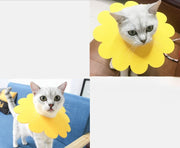 エリザベスカラー 猫 犬 ペット用品 術後ウェア フェルト製 軽量 傷口保護 怪我 引っ掻き 傷舐め防止 花 フラワー かわいい