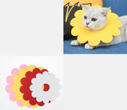 エリザベスカラー 猫 犬 ペット用品 術後ウェア フェルト製 軽量 傷口保護 怪我 引っ掻き 傷舐め防止 花 フラワー かわいい