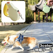 伸縮リード 自動巻き取り式 3m 5m 犬 いぬ イヌ ペット用品 ワンタッチロック お散歩紐 リーシュ リールリード お出かけ 外出