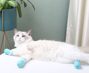 猫用足カバー ペット用品 猫靴 手袋 爪カバー シリコン 爪切り 病院 お風呂 爪保護 便利 簡単 緑 ピンク