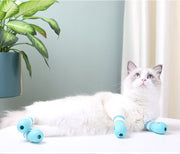 猫用足カバー ペット用品 猫靴 手袋 爪カバー シリコン 爪切り 病院 お風呂 爪保護 便利 簡単 緑 ピンク