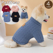 犬用セーター イヌ用 ペット用 犬服 小型犬 中型犬 猫 ネコ ペット服 ペットウェア ドッグウェア 秋 冬 春 ニット トップス プルオーバー 長袖 丸首 ラウンドネック 背中タグ ロゴ ハート ピンク ブラック ブルー シンプル カジュアル 可愛い キュート
