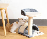 キャットタワー 猫用おもちゃ ペット用品 サイザル麻 爪とぎポスト 猫ハウス 据え置き型 玩具 ふわふわ ストレス解消 運動不足解消 ネズミのオモチャ スクラッチ クライミング 猫じゃらし 一人遊び 引っ掻き 肉球モチーフ 三角形 紐付き ボール 玉 グレー ピンク ブラウン 室用 ねこ ネコ CAT