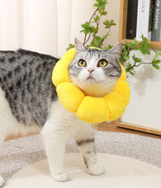 エリザベスカラー 猫 犬 ペット用品 術後ウェア 軽量 柔らかい ソフト 布製 かわいい ひまわり 傷口保護 怪我 傷舐め防止