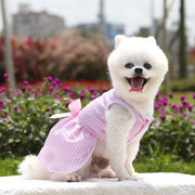 ドッグウェア ペットウェア ワンピース ドレス 犬の服 犬服 猫の服 キャットウェア 洋服 ペット用品 小型犬  ノースリーブ 袖なし リボン ギンガムチェック柄 ストライプ お散歩 お出かけ おしゃれ かわいい いぬ 猫 ねこ