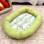 ペットカドラー ペット用 ベッド 犬 猫 メッシュ 防水 ドッグ用品 キャットグッズ 寝床 春夏 通気性 フルーツ柄 クッション ペットインテリア 寝具 スクエア 四角 イチゴ スイカ アボカド グリーン ピンク イエロー ブルー