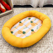 ペットカドラー ペット用 ベッド 犬 猫 メッシュ 防水 ドッグ用品 キャットグッズ 寝床 春夏 通気性 フルーツ柄 クッション ペットインテリア 寝具 スクエア 四角 イチゴ スイカ アボカド グリーン ピンク イエロー ブルー