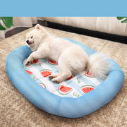 ペットカドラー ペット用 ベッド 小型犬 猫 メッシュ 防水 ドッグ用品 キャットグッズ 寝床 春夏 通気性 フルーツ柄 クッション ペットインテリア 寝具 スクエア 四角 イチゴ スイカ アボカド グリーン ピンク イエロー ブルー