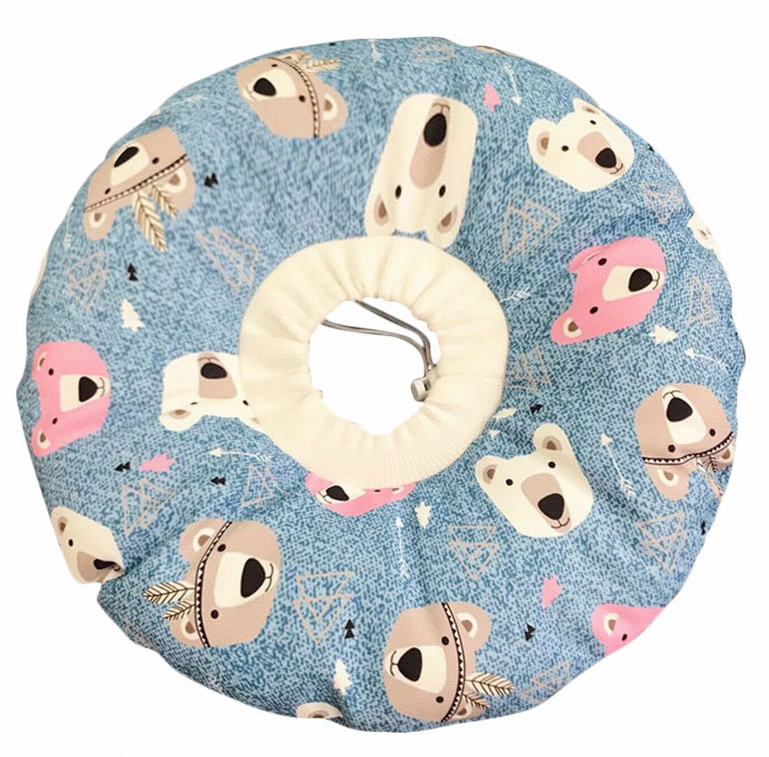 エリザベスカラー 猫用 猫用品 猫グッズ 犬用 犬用品 ブルー×クマ バリエーション画像