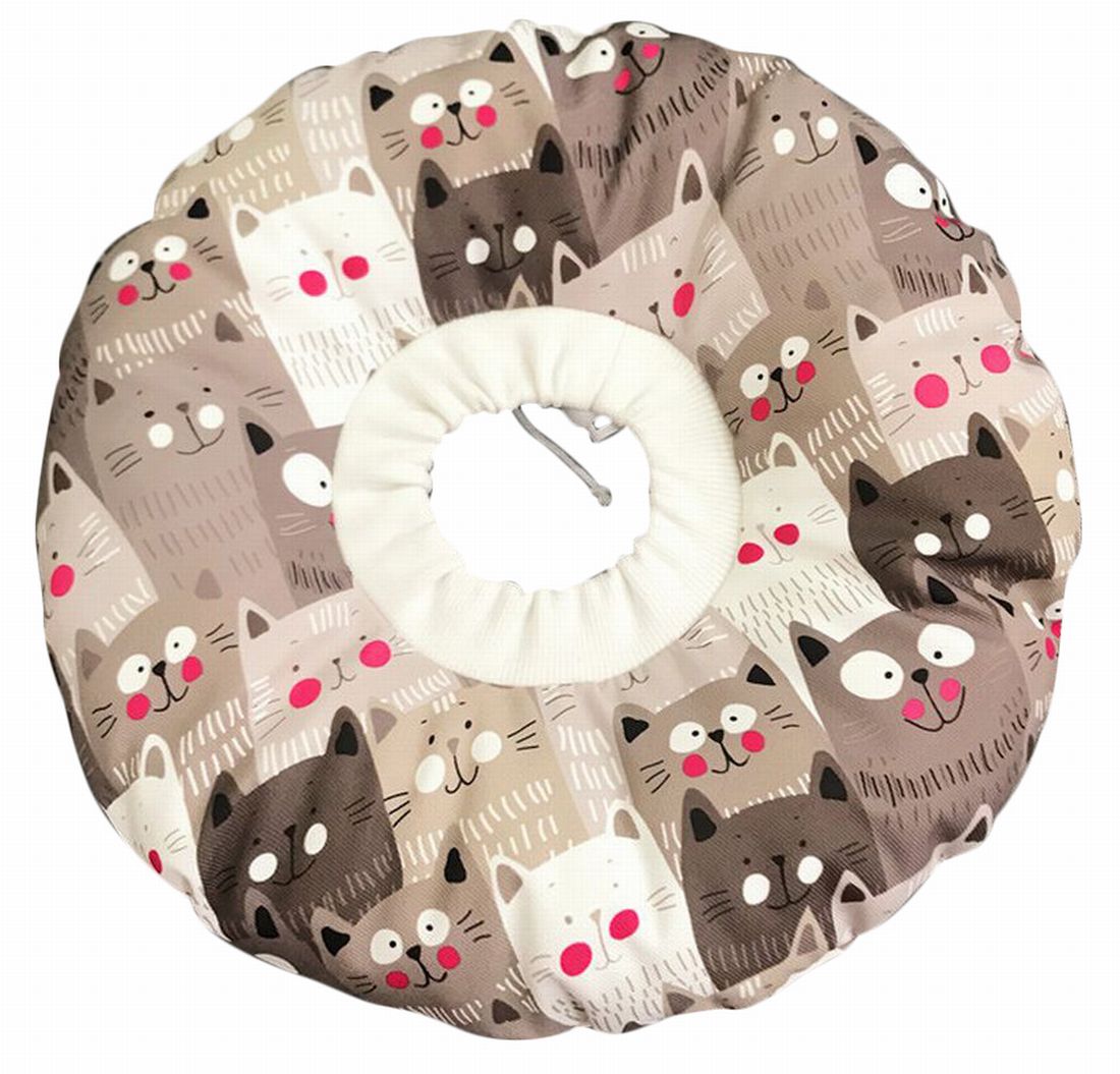 エリザベスカラー 猫用 猫用品 猫グッズ 犬用 犬用品 グレー×猫 バリエーション画像