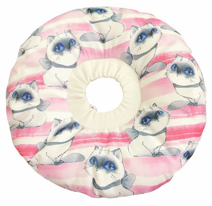 エリザベスカラー 猫用 猫用品 猫グッズ 犬用 犬用品 ピンク×猫 バリエーション画像