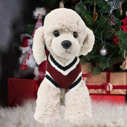 ドッグウェア セーター ニットトップス 犬服 猫服 ペット用品 小型犬 中型犬 裏起毛 あったか リブ Vネック スクールベスト風 袖なし エンブレム おしゃれ かわいい お出かけ お散歩 カジュアル デイリー 洋服 イヌ いぬ ネコ ねこ キャットウェア