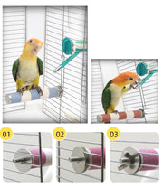 止まり木 爪とぎパーチ 爪とぎ 爪磨き 足場 ペット用品 小鳥 オウム インコ 洗える ケージ用 簡単設置 スタンドロッド ケージスタンド