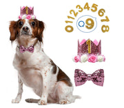 お誕生日お祝いセット ドックウェア 帽子 ペット用品 犬 猫 王冠 蝶ネクタイ リボン スカート 数字プレート 記念撮影 お誕生日会 やわらかい