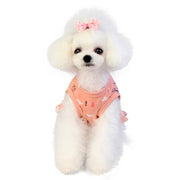 ドッグウェア ワンピース 犬服 猫服 ペット用品 小型犬 ノースリーブ 袖なし レース ティアードスカート フリル 象 ゾウ ぞう ツリー 木 かわいい おしゃれ カジュアル デイリー お散歩 お出かけ ギフト プレゼント 贈り物 S M L XL 2XL イエロー ピンク
