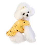 ドッグウェア ワンピース 犬服 猫服 ペット用品 小型犬 ノースリーブ 袖なし レース ティアードスカート フリル 象 ゾウ ぞう ツリー 木 かわいい おしゃれ カジュアル デイリー お散歩 お出かけ ギフト プレゼント 贈り物 S M L XL 2XL イエロー ピンク
