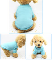 ペットウェア トレーナー 裏起毛 犬服 猫服 洋服 ドッグウェア キャットウェア 袖あり 暖かい あったか 無地 リブ 単色 シンプル カジュアル お洒落 可愛い ペット服 犬の服 猫の服