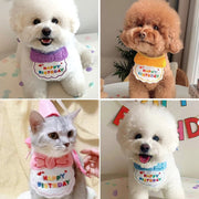 スタイ 帽子 2点セット 犬用スタイ 猫用スタイ よだれかけ ビブ コーンハット 三角帽子 犬 猫 イヌ ネコ ペット用品 誕生日 HAPPYBIRTHDAY 刺繍 紐 かわいい コスプレ イベント パーティ 記念撮影 ペットグッズ