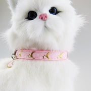 猫用首輪 ペット用品 猫用 セーフティバックル カラー ネコ ねこ キャット 月 星 ムーン スター チャーム付き お散歩 お出かけ おめかし おしゃれ かわいい