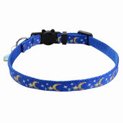 猫用首輪 ペット用品 猫用 セーフティバックル カラー ネコ ねこ キャット 月 星 ムーン スター チャーム付き お散歩 お出かけ おめかし おしゃれ かわいい