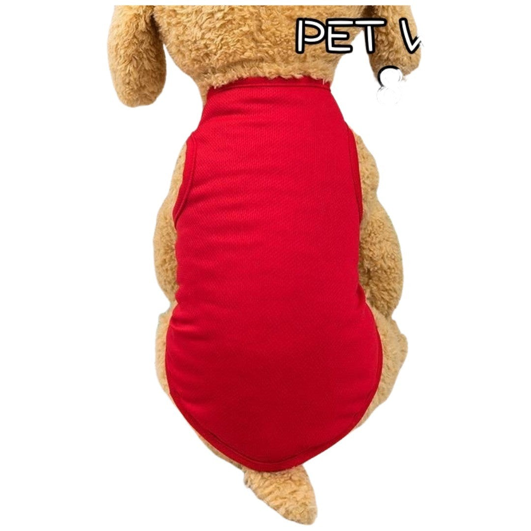 ペットウェア タンクトップ 犬服 猫服 洋服 ドッグウェア キャットウェア 袖なし プルオーバー メッシュ 通気性 無地 単色 シンプル カジュアル お洒落 可愛い ペット用品