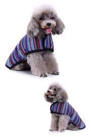 ドッグウェア ペット用 犬服 コート ポンチョ 裏起毛 フリース かわいい おしゃれ あったか 暖かい 防寒 お出かけ お散歩 小型犬 中型犬 猫用 キャット チェック ボーダー レッド ブルー ピンク
