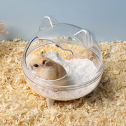 小動物用トイレ ハムスタートイレ ペットハウス バスタブ お風呂 バスルーム ペット用品 透明 クリア おしゃれ かわいい 砂浴び 砂遊び サンドバス カバー付き 飛び散り防止 ペット用品