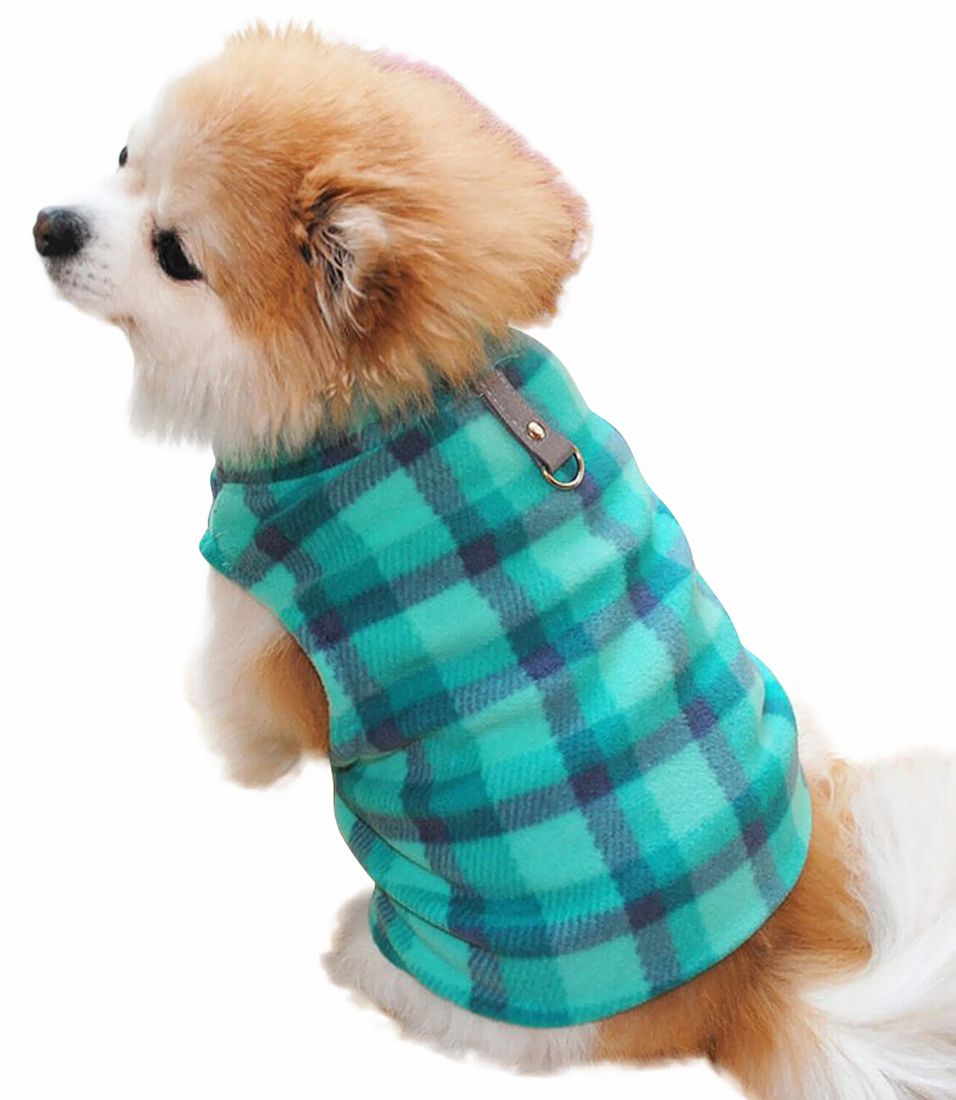 ドッグウェア 犬服 ベスト ペット用 犬用 子犬 フリース チェック 小型犬 中型犬 大型犬かわいい ハイネック おしゃれ シンプル