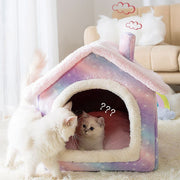 ペットハウス ドッグハウス キャットハウス 犬小屋 室内用 犬用 猫用 小型犬 中型犬 フリース ふわふわ もこもこ 暖かい かわいい 折りたたみ 寝床 いぬ ねこ イヌ ネコ ペット用品