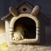 ペットハウス ドッグハウス キャットハウス 犬小屋 室内用 犬用 猫用 小型犬 中型犬 フリース ふわふわ もこもこ 暖かい かわいい 折りたたみ 寝床 いぬ ねこ イヌ ネコ ペット用品