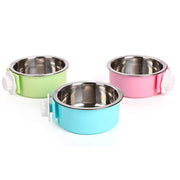 ペット用食器 フードボウル ウォーターボウル 犬用 猫用 ペット用品 サークルに装着 ケージに装着 取り付け簡単 金属製 餌入れ 水入れ お手入れ簡単 可愛い ワンちゃん ネコちゃん イヌ ネコ キャット ドッグ 青 緑 ピンク