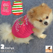 犬服 ドッグウェア 犬用ウェア 犬用シャツ タンクトップ 袖なし ノースリーブ クリスマス Christmas Xmas ロゴプリント 洋服 ペット用  超小型犬用 小型犬用 中型犬用 イヌ用 ワンちゃん用  DOG 可愛い お散歩 お出掛け