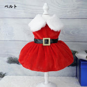 コスチューム ペットウェア ワンピース コスプレ サンタクロース クリスマス サンタ服 衣装 仮装 ペット用 ペット服 ドッグウェア 犬服 小型犬 中型犬