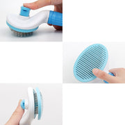 スリッカーブラシ 猫用 犬用 ネコ イヌ ペット用品 ペットグッズ 抜け毛取り 毛玉取り グルーミング 玉付き お手入れ 無地 ピンク ブルー シンプル