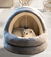 ペットベッド ペットハウス ドーム型 かまくら型 ペット用品 猫ベッド 犬ベッド 猫 ネコ 小型犬 猫用品 犬用品 寝床 寝具 マット クッション 中綿入り ボール付き 起毛素材 暖かい 柔らかい 防寒 あったか イヌ ネコ いぬ ねこ 無地 お洒落 ナチュラル シンプル