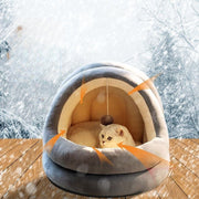 ペットベッド ペットハウス ドーム型 かまくら型 ペット用品 猫ベッド 犬ベッド 猫 ネコ 小型犬 猫用品 犬用品 寝床 寝具 マット クッション 中綿入り ボール付き 起毛素材 暖かい 柔らかい 防寒 あったか イヌ ネコ いぬ ねこ 無地 お洒落 ナチュラル シンプル